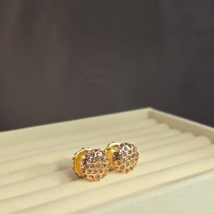 Elegant Gold and Pink Double Sided Huggies Stainless Steel